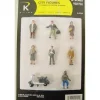 K-Line K42302 O City Figures With Motor Scooter (Set of 7) - Model Train Junction: Quality Parts and Art Supplies