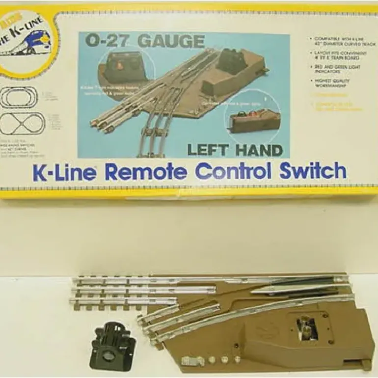 K-Line K-0275 O-27 Gauge 42" Left Hand Remote Switch Turnout - Model Train Junction: Quality Parts and Art Supplies