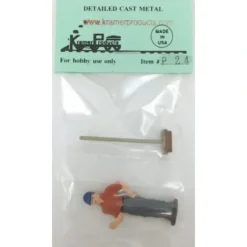 Kramer P24 O-Scale Standing Workman and Broom Figure - Model Train Junction: Quality Parts and Art Supplies