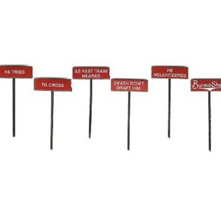 LaBelle 7606 Burma Shave Sign Set #6 - Model Train Junction: Quality Parts and Art Supplies