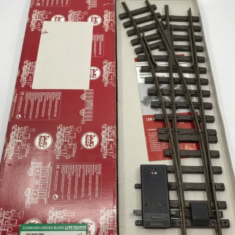 LGB 16150 G 22.5 R3 Left Hand Remote Electric Switch Turnout - Model Train Junction: Quality Parts and Art Supplies