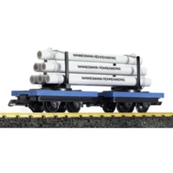 LGB 41500 G Mannesmann Double Flat Car w/Pipe Load - Model Train Junction: Quality Parts and Art Supplies