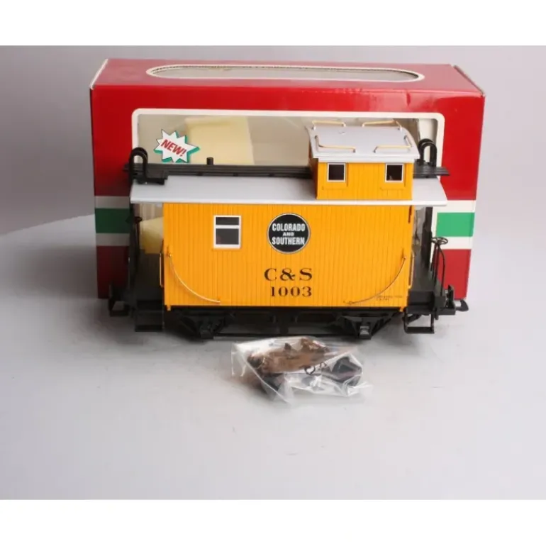 LGB 43650 G Scale Colorado & Southern Short Yellow Caboose #1003 - Model Train Junction: Quality Parts and Art Supplies