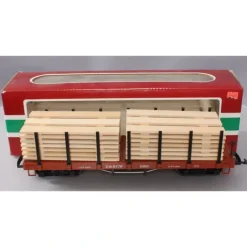 LGB 4169 G Scale Flatcar with Lumber Load - Plastic Wheels LN/Box - Model Train Junction: Quality Parts and Art Supplies