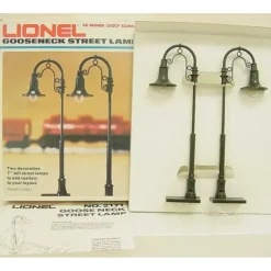 Lionel 6-2171 O And O27 7" Tall Goose Neck Street Lamps (Box of 2) - Model Train Junction: Quality Parts and Art Supplies