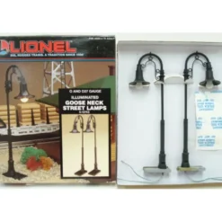 Lionel 6-12742 O And O27 Scale Illuminated Goose Neck Street Lamps (Set of 2) EX/Box - Model Train Junction: Quality Parts and Art Supplies