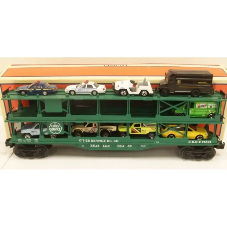 Lionel 6-26639 O Cities Service 3-Tier Auto Carrier - Model Train Junction: Quality Parts and Art Supplies