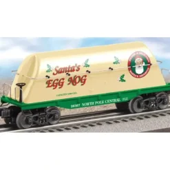 Lionel 6-26367 O Gauge Santa Egg Nog Flatcar w/Container - Model Train Junction: Quality Parts and Art Supplies