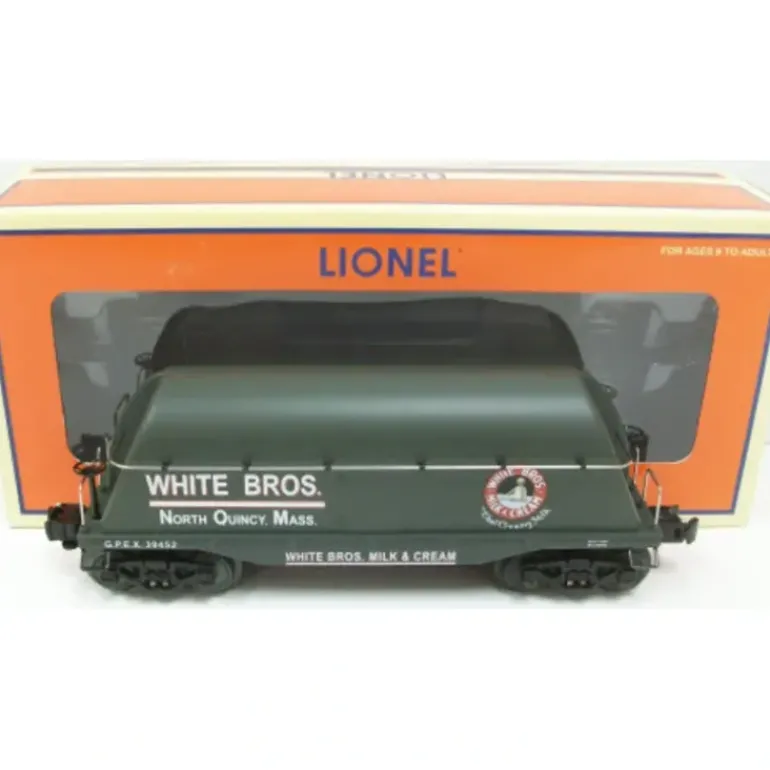Lionel 6-39452 O Gauge White Bros. Flatcar with Milk Container - Model Train Junction: Quality Parts and Art Supplies