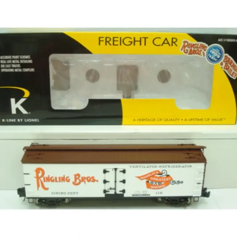 Lionel 6-22250 O Ringling Bros. Dining Dept. Wood-Sided Refrigerator Car #116 - Model Train Junction: Quality Parts and Art Supplies