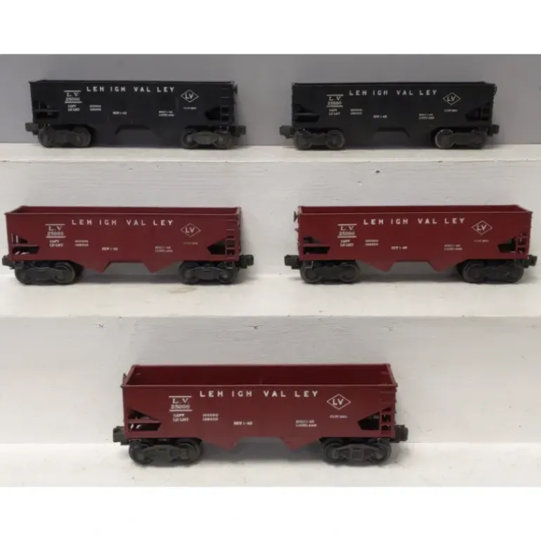 Lionel 6456 Vintage O Gauge Lehigh Valley 2-Bay Hopper Cars [5] VG - Model Train Junction: Quality Parts and Art Supplies