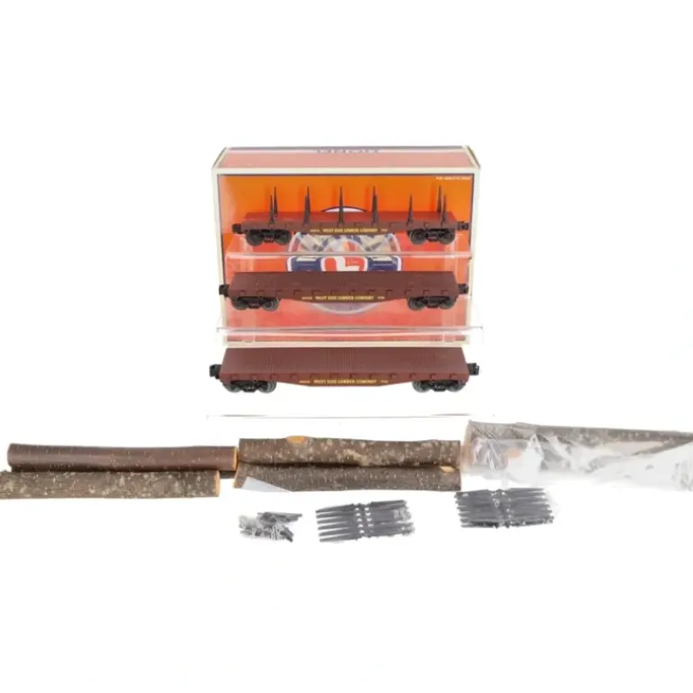 Lionel 6-17564 West Side Lumber Shay Log Cars (Set of 3) EX/Box - Model Train Junction: Quality Parts and Art Supplies