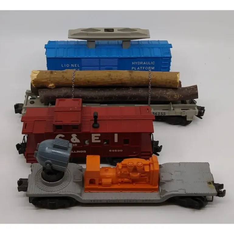 Lionel O Gauge Assorted Freight Cars 336155, 3357, 3620, 64530 LN - Model Train Junction: Quality Parts and Art Supplies