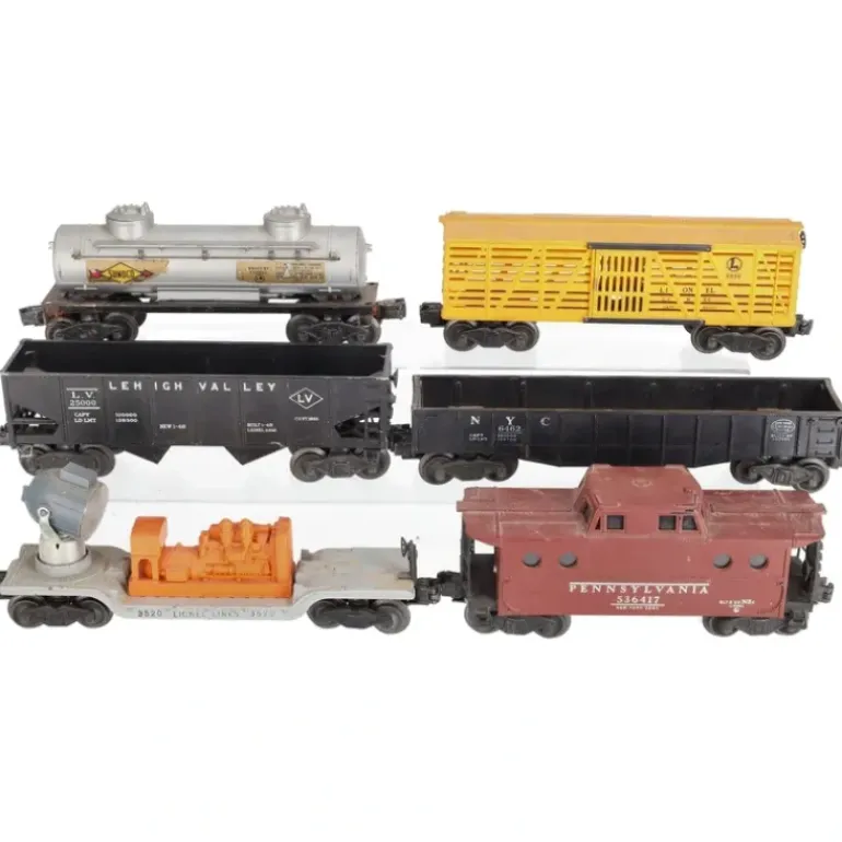 Lionel Vintage O Gauge Freight Cars: 2465, 6462, 6656, 6456, 6417, 3520 [6] VG - Model Train Junction: Quality Parts and Art Supplies