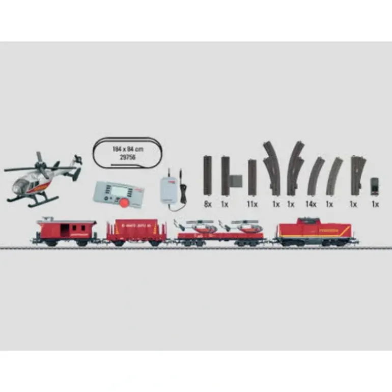 Marklin 29756 Fire Department HO Gauge Digtal Diesel Starter Train Set - Model Train Junction: Quality Parts and Art Supplies