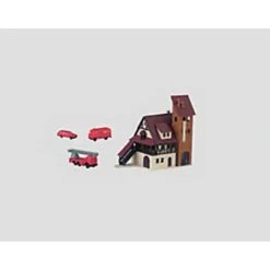 Marklin 89800 Z Fire Station Building Kit with Fire Department Vehicles - Model Train Junction: Quality Parts and Art Supplies
