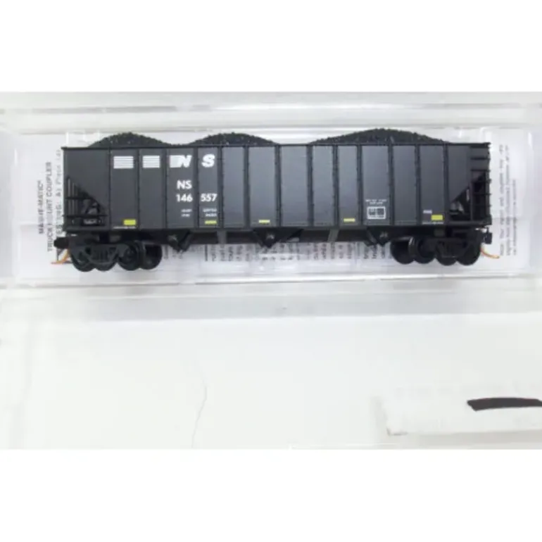 Micro-Trains 10800191 N NS 100-Ton 3-Bay Rib Side Open Hopper w/Load #146557 - Model Train Junction: Quality Parts and Art Supplies