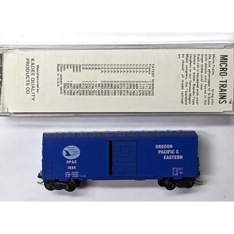 Micro-Trains 02400110 N OP&E 40' Standard Single Door Boxcar #1034 LN/Box - Model Train Junction: Quality Parts and Art Supplies