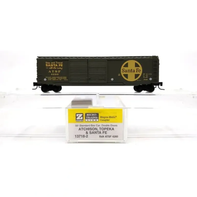 Micro-Trains 13718-2 Z Scale ATSF 50' Standard Boxcar #4260 NIB - Model Train Junction: Quality Parts and Art Supplies