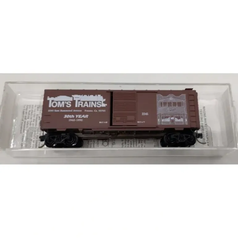 Micro-Trains N Scale Tom's Trains 30th Year 1960-1990 Single Door Boxcar NIB - Model Train Junction: Quality Parts and Art Supplies