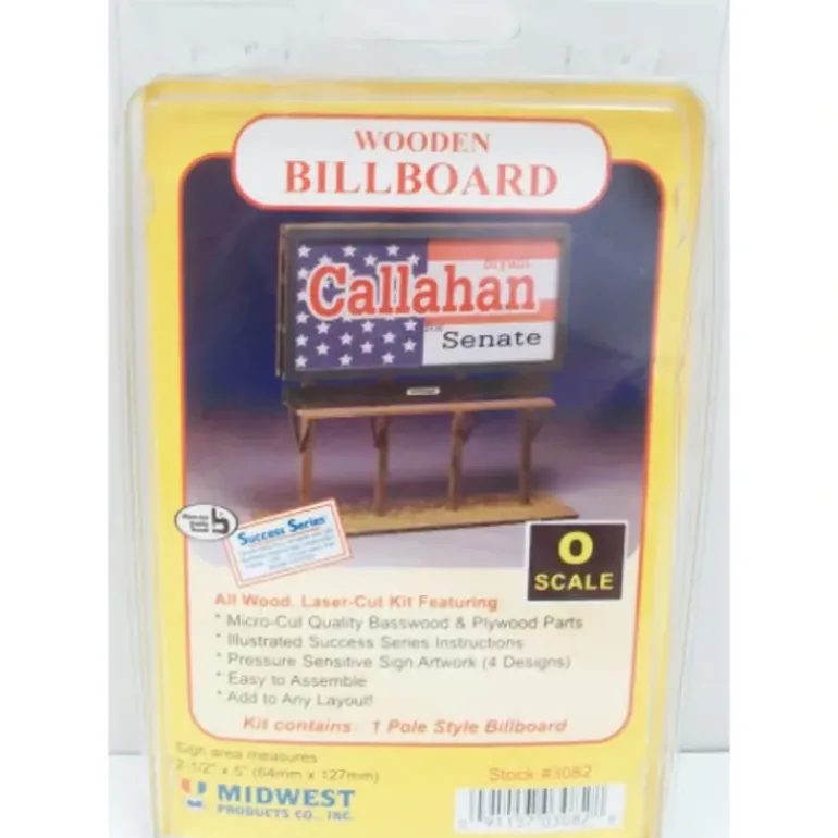 Midwest Products 3082 O Laser-Cut Wooden Billboard Kit - Model Train Junction: Quality Parts and Art Supplies