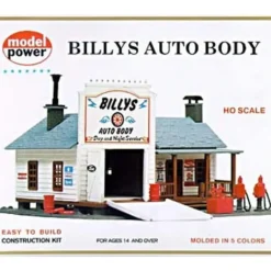 Model Power 414 HO Billy's Auto Body Building Kit - Model Train Junction: Quality Parts and Art Supplies