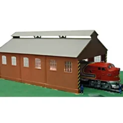 Model Power 629 HO Loco Maintenance Building W/Track & Dummy Loco Lighted - Model Train Junction: Quality Parts and Art Supplies