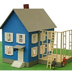 Model Power 585 HO Scale Built-up Mr Rogers House Lighted W/2 Figures - Model Train Junction: Quality Parts and Art Supplies