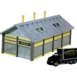 Model Power 771 HO Scale Built-up American Foundry Company with 2 Figures - Model Train Junction: Quality Parts and Art Supplies