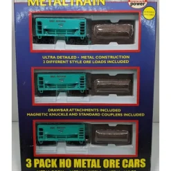 Model Power 3994 HO Scale Great Northern U-29 Metal Ore Car (Pack of 3) - Model Train Junction: Quality Parts and Art Supplies