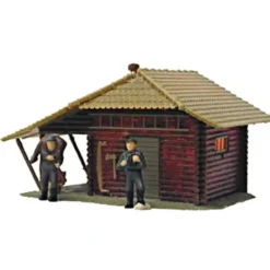 Model Power 640 HO Scale Hunter's Log Cabin-Lighted - Model Train Junction: Quality Parts and Art Supplies