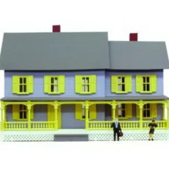 Model Power 590 HO Scale Jordan's House Lighted W/2 Figures Built-Up - Model Train Junction: Quality Parts and Art Supplies