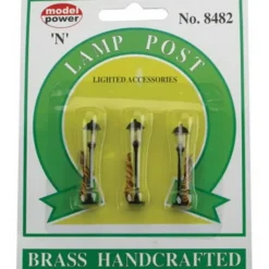 Model Power 8482 N Lamp Post Lighted Accessories (Pack of 3) - Model Train Junction: Quality Parts and Art Supplies