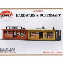 Model Power 1534 N Scale Hardware & Supermart Building Kit - Model Train Junction: Quality Parts and Art Supplies
