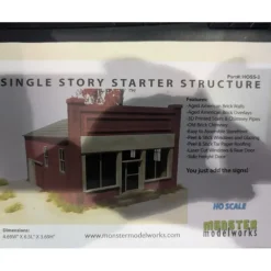 Monster Model Works HOSS-3 HO Scale Single Story Starter Structure Building Kit - Model Train Junction: Quality Parts and Art Supplies