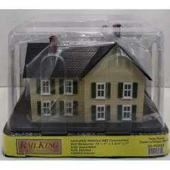 MTH 30-90332 #6 Farm House Cream w/Green Shutters - Model Train Junction: Quality Parts and Art Supplies