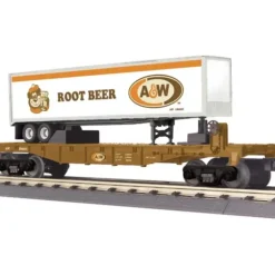 MTH 30-76373 A&W Rootbeer Flat Car w/Trailer - Model Train Junction: Quality Parts and Art Supplies