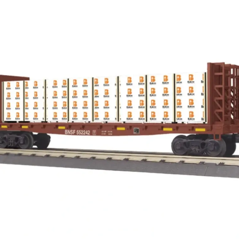 MTH 30-76432 BNSF Bulkhead Flatcar w/Lumber Load - Model Train Junction: Quality Parts and Art Supplies