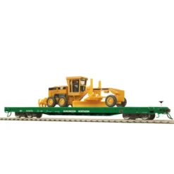 MTH 80-98018 Burlington Northern HO 60' Wood Deck Flat Car w/163H Motor Grader - Model Train Junction: Quality Parts and Art Supplies