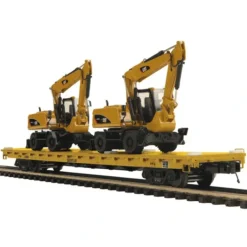 MTH 20-98682 Caterpillar 60' Flat Car with 2 CAT M316D Wheel Excavator Loaders - Model Train Junction: Quality Parts and Art Supplies