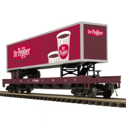 MTH 20-98766 Dr.Pepper Flatcar w/48' Trailer - Model Train Junction: Quality Parts and Art Supplies