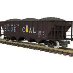 MTH 70-75024 G Scale Anthracite Blue Coal 4-Bay Hopper #358720/358729 - Model Train Junction: Quality Parts and Art Supplies