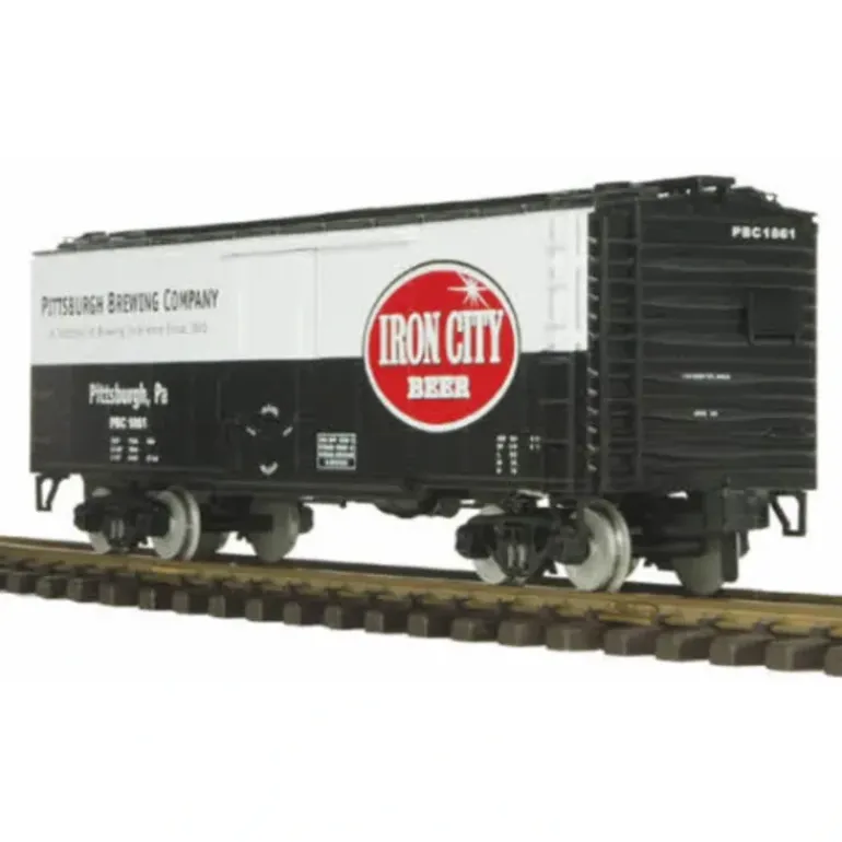 MTH 70-78011 G Scale Iron City 40' Black & White Reefer Car #1861/2004 - Model Train Junction: Quality Parts and Art Supplies