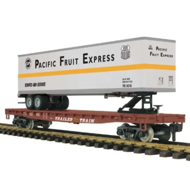 MTH 70-76053 G Scale TTX Flat Car with 45' Trailer - Model Train Junction: Quality Parts and Art Supplies