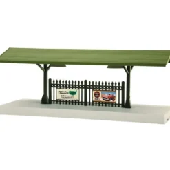 MTH 30-90315 Gray w/Green Roof Passenger Station Platform - Model Train Junction: Quality Parts and Art Supplies