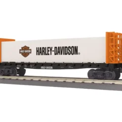MTH 30-76408 Harley Davidson Bulkhead Flatcar w/Lumber - Model Train Junction: Quality Parts and Art Supplies