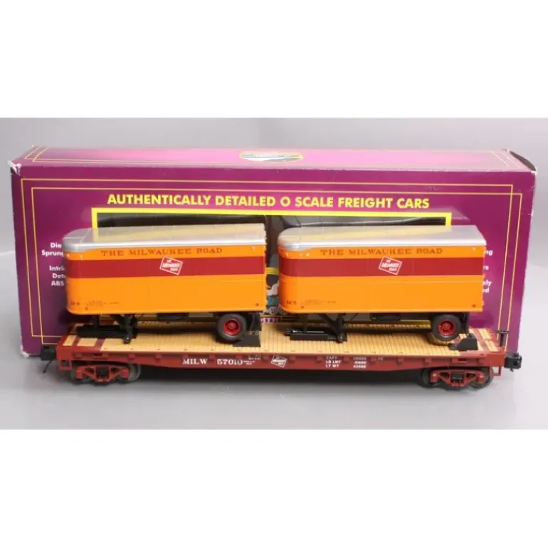 MTH 20-98697 Milwaukee Road Flat Car with 2 PUP Trailers #57010 - Model Train Junction: Quality Parts and Art Supplies