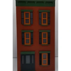 MTH 30-90374 Miner Red Brick W/Black Shutters 3-Story Town House # 2 - Model Train Junction: Quality Parts and Art Supplies