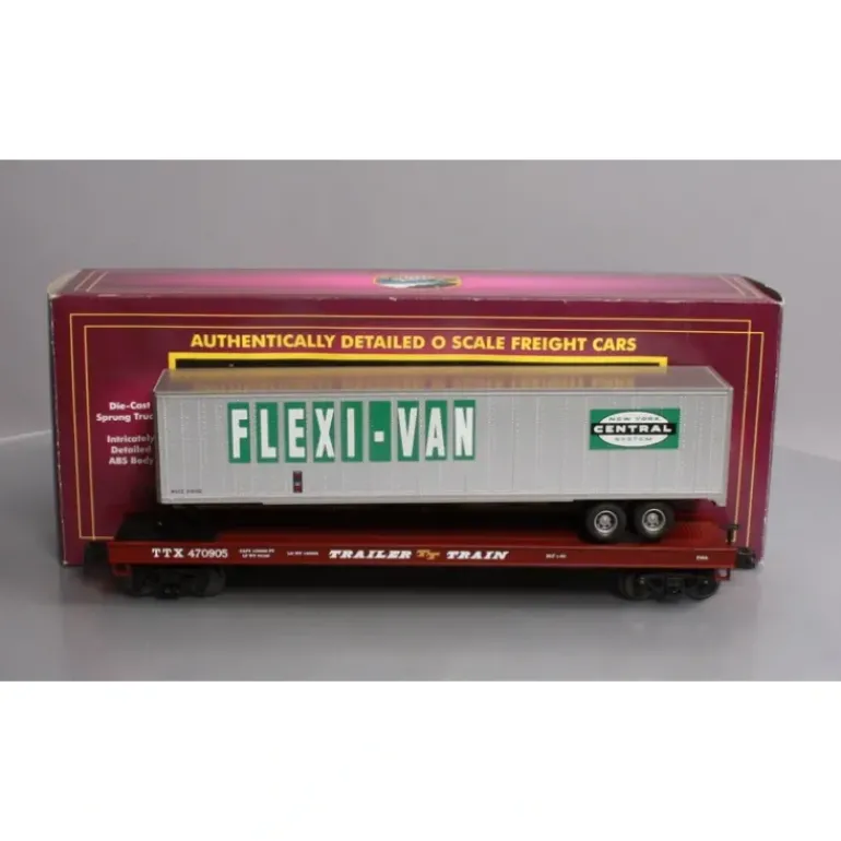 MTH 20-98680 New York Central Flat Car w/ 48' Trailer #470905 - Model Train Junction: Quality Parts and Art Supplies