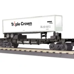 MTH 30-76358 Norfolk Southern Flat Car w/ Trailer - Model Train Junction: Quality Parts and Art Supplies